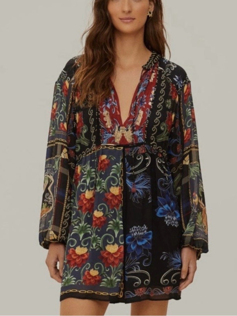 Farm Rio Printed Black Floral Mini Dress - Picture 5 of 9